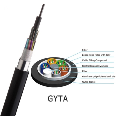 Кабель оптического волокна GYTA на открытом воздухе трубопровода однорежимный G652d Armored 12 24 ядра 36 48 72