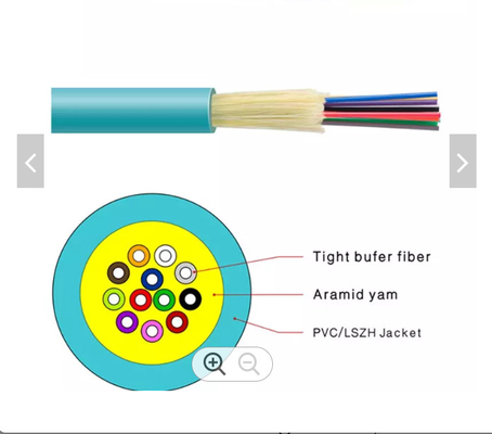 Плотный кабель 0.9mm стекловолокна режима GJFJV G652d буфера OM4/OM3 Multi крытый