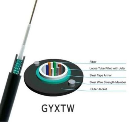 На открытом воздухе 24 48 кабеля оптического волокна ядра GYFTY с членом прочности FRP