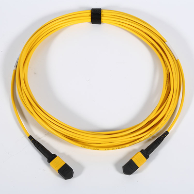 Куртка PVC 12 вносимой потери кабеля 0.5dB заплаты оптического волокна MPO MTP/24 ядра